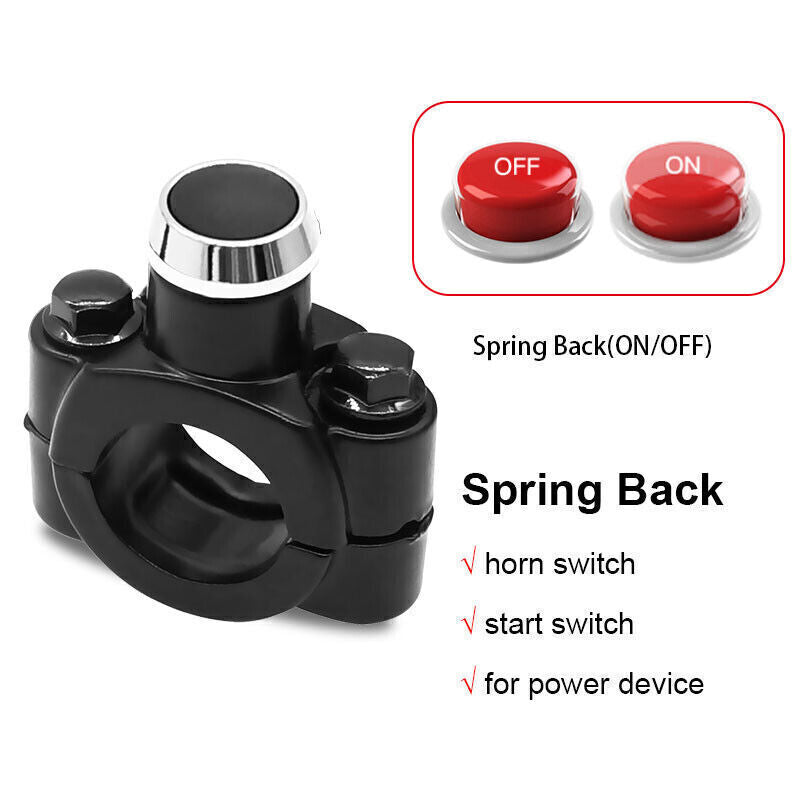 7/8 22mm Motorcycle Horn Switch Momentary Button Electric Power Start Aluminum