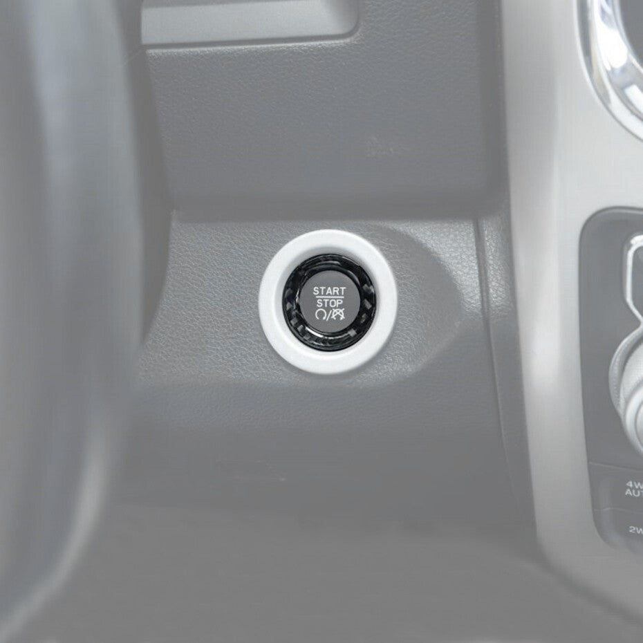 Carbon Engine Start Stop Button Ring Trim Accessories for Dodge for RAM 1500 11-2024 v