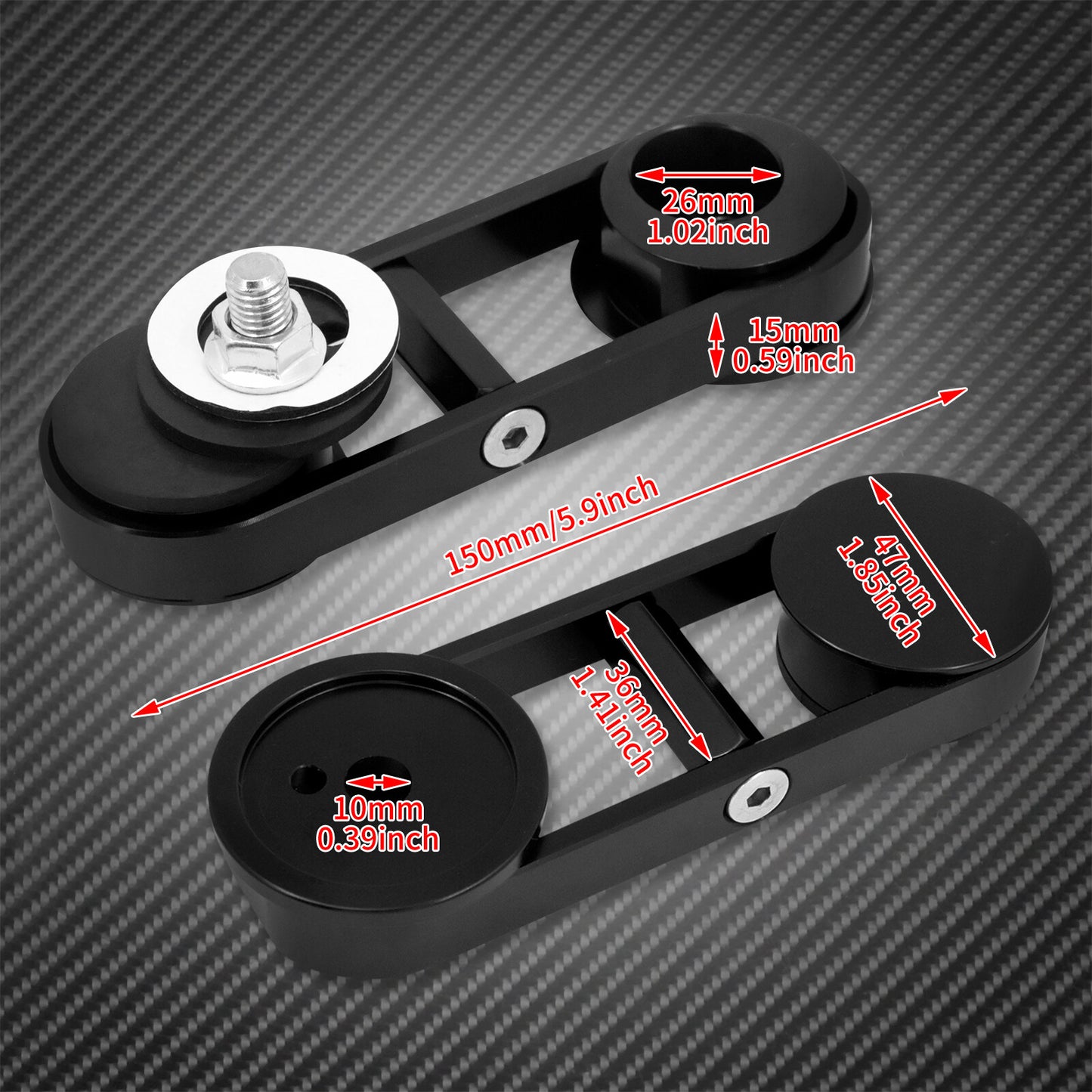 180¡ã Adjustable Drop Mirror Mount Black Fit for Harley Street Glide 2014-2022