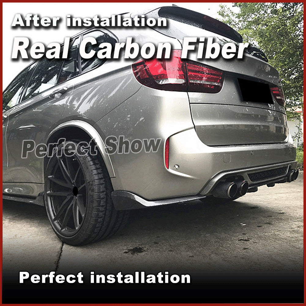 for BMW F86 X6M F85 X5M 2014-18 REAL Carbon Rear Bumper Diffuser Splitter Flaps