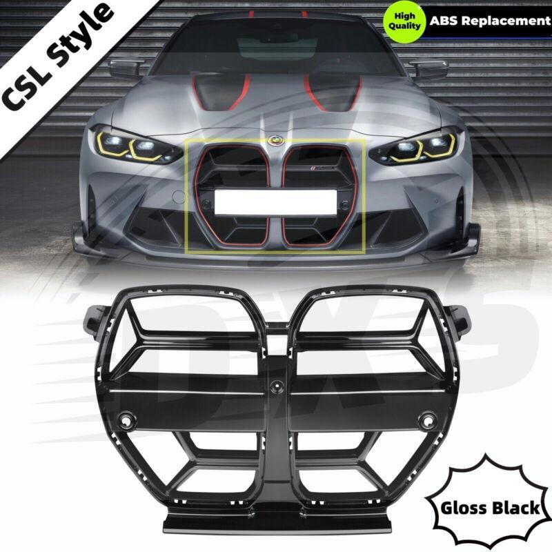 Front kidney grille ABS for BMW M3 G80 M4 G82 G83 2021-23 CSL style gloss black