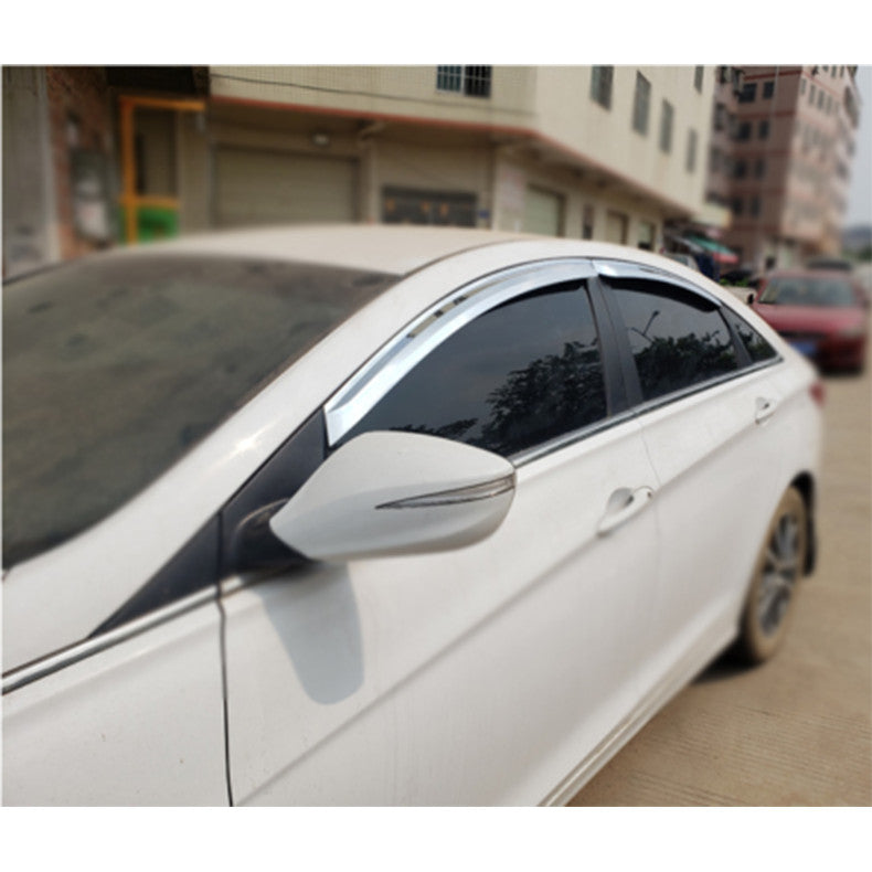 for Hyundai Sonata 2011-2014 Chrome Window Visors Sun Rain Guard Vent Deflectors