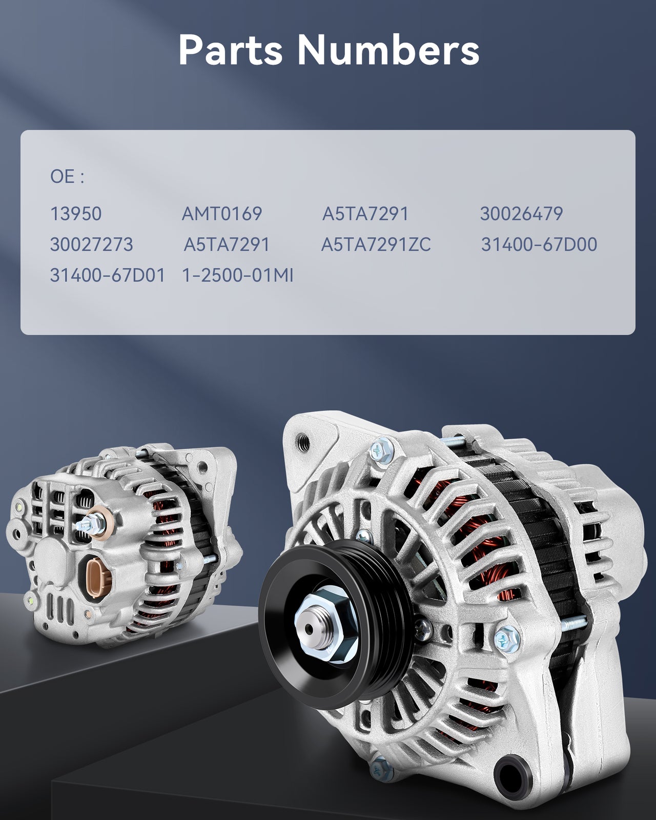 1PC Alternator Fit for 2001-2004 for Chevrolet Tracker Sport Utility 2.5L V6 AMT0169