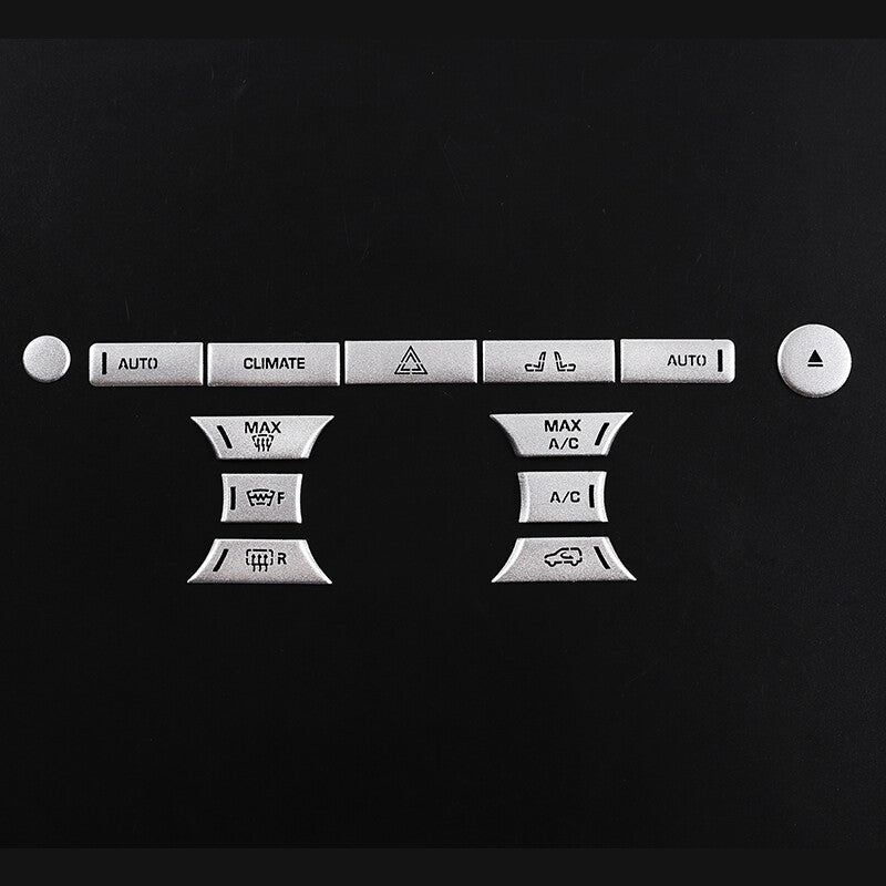 Silver interior steel steering wheel button cover trim for Jaguar XF 2012-2015- v