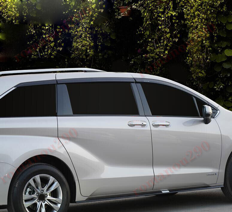 8X for Toyota for Sienna 2021-2024 ABS Black Window Visor Vent Shades Sun Rain Guard