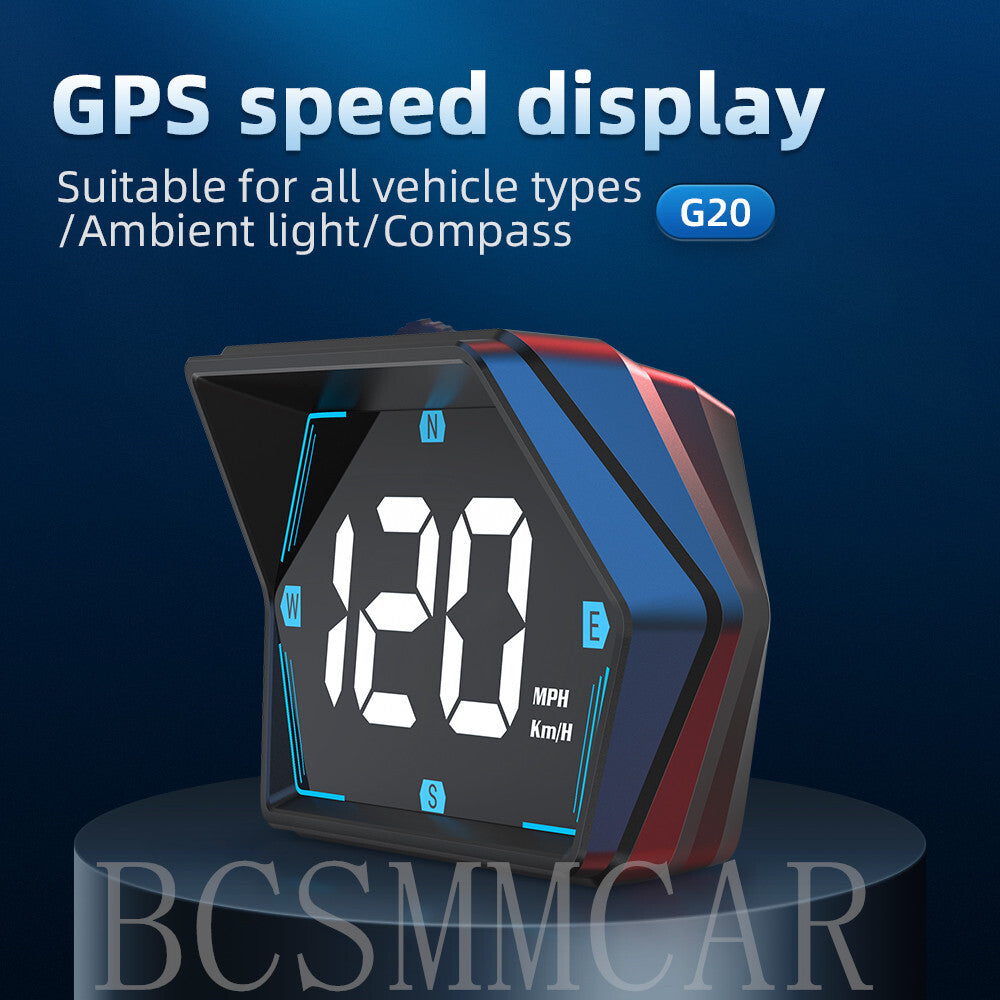 GPS Car Motorcycle Digital Speedometer HUD Head-Up Display Speed Alarm Compass Q