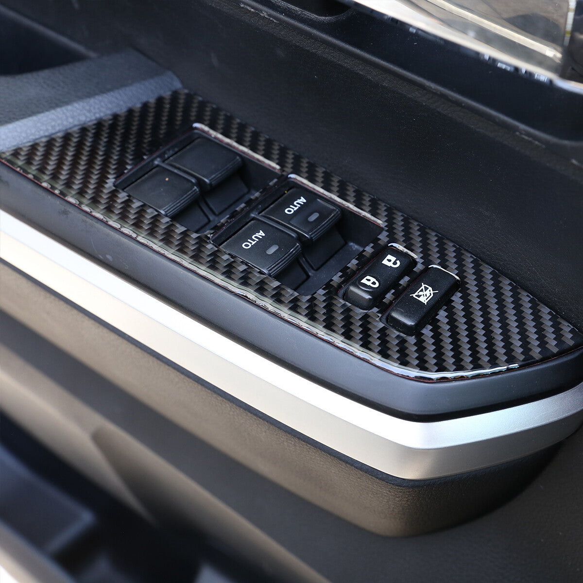 Carbon fiber interior door and window lift switch cover trim suitable for Tundra 14-21- n