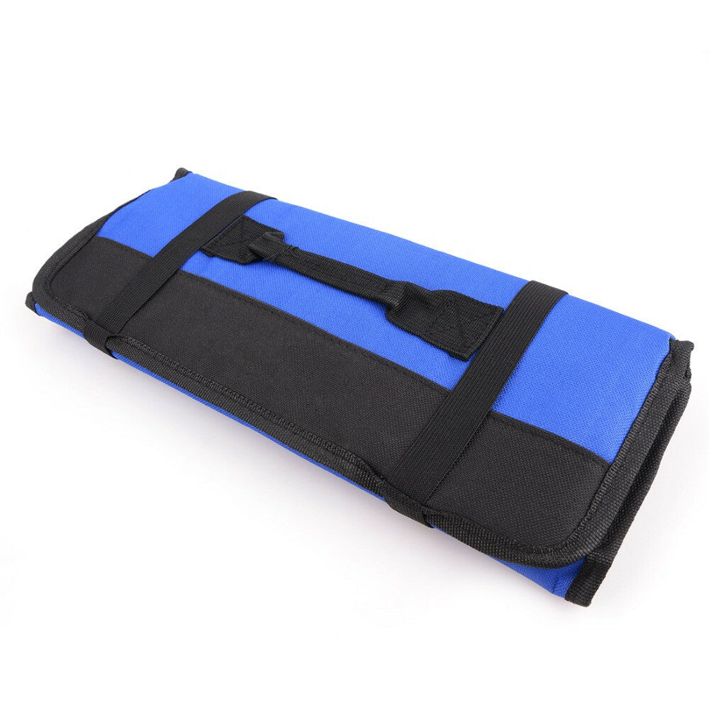 Car Blue Folding Wrench Bag Tool Roll Storage Pocket Pouch Case Organizer Holder