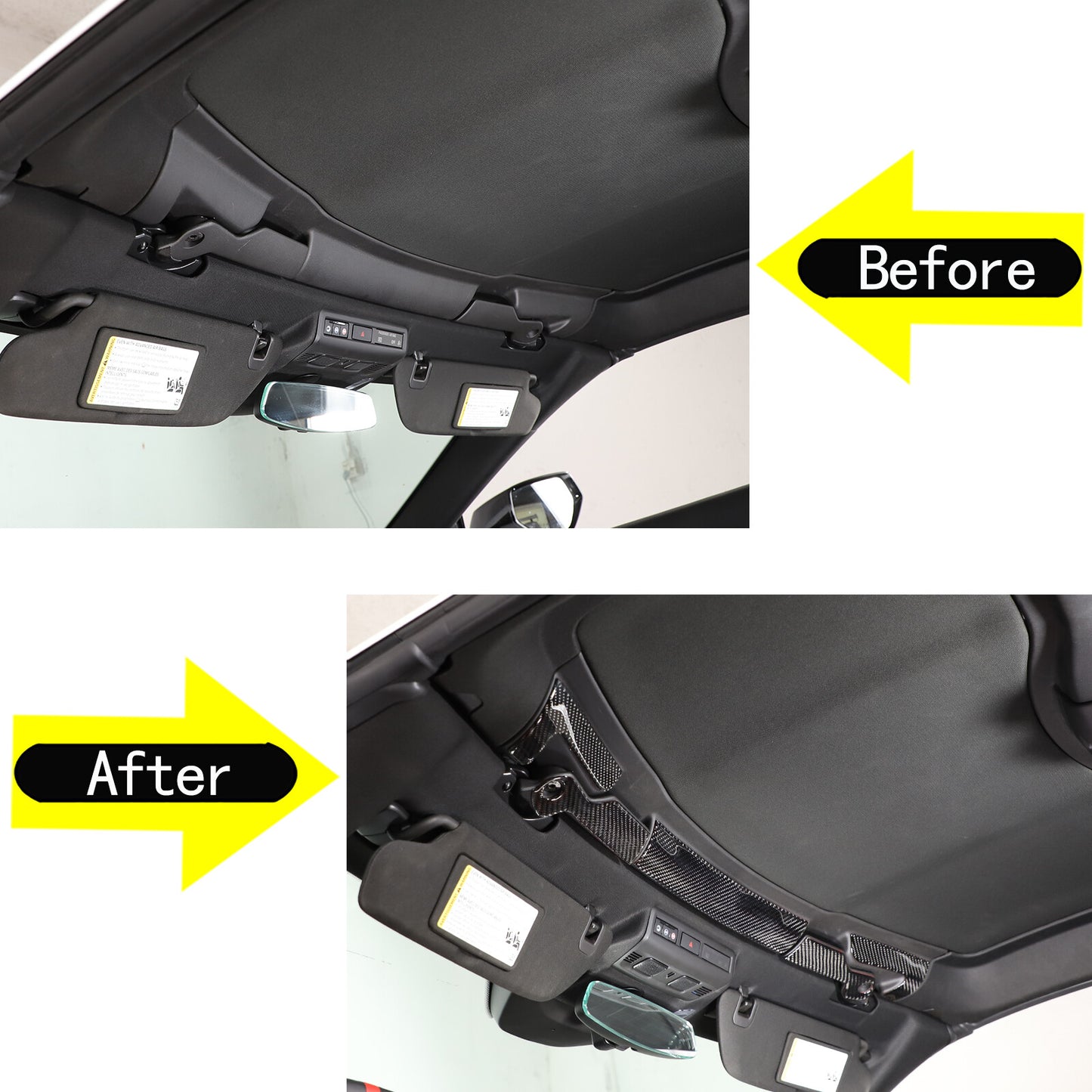 Carbon fiber automotive roof convertible switch panel trim kit for Corvette C8 2020-23 n