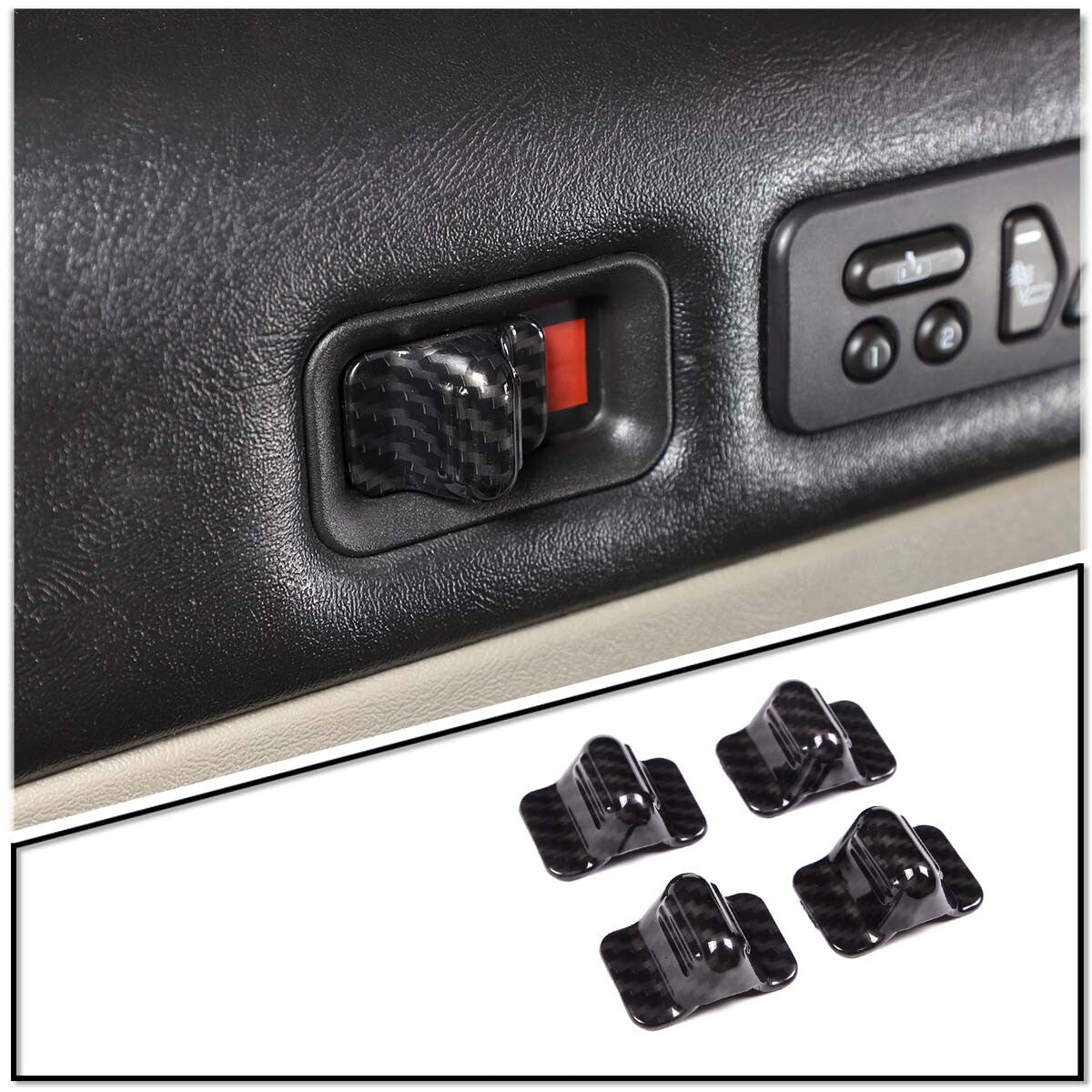 Carbon fiber exterior door handle cover decorative sticker suitable for Corvette C6 2005-2013- v