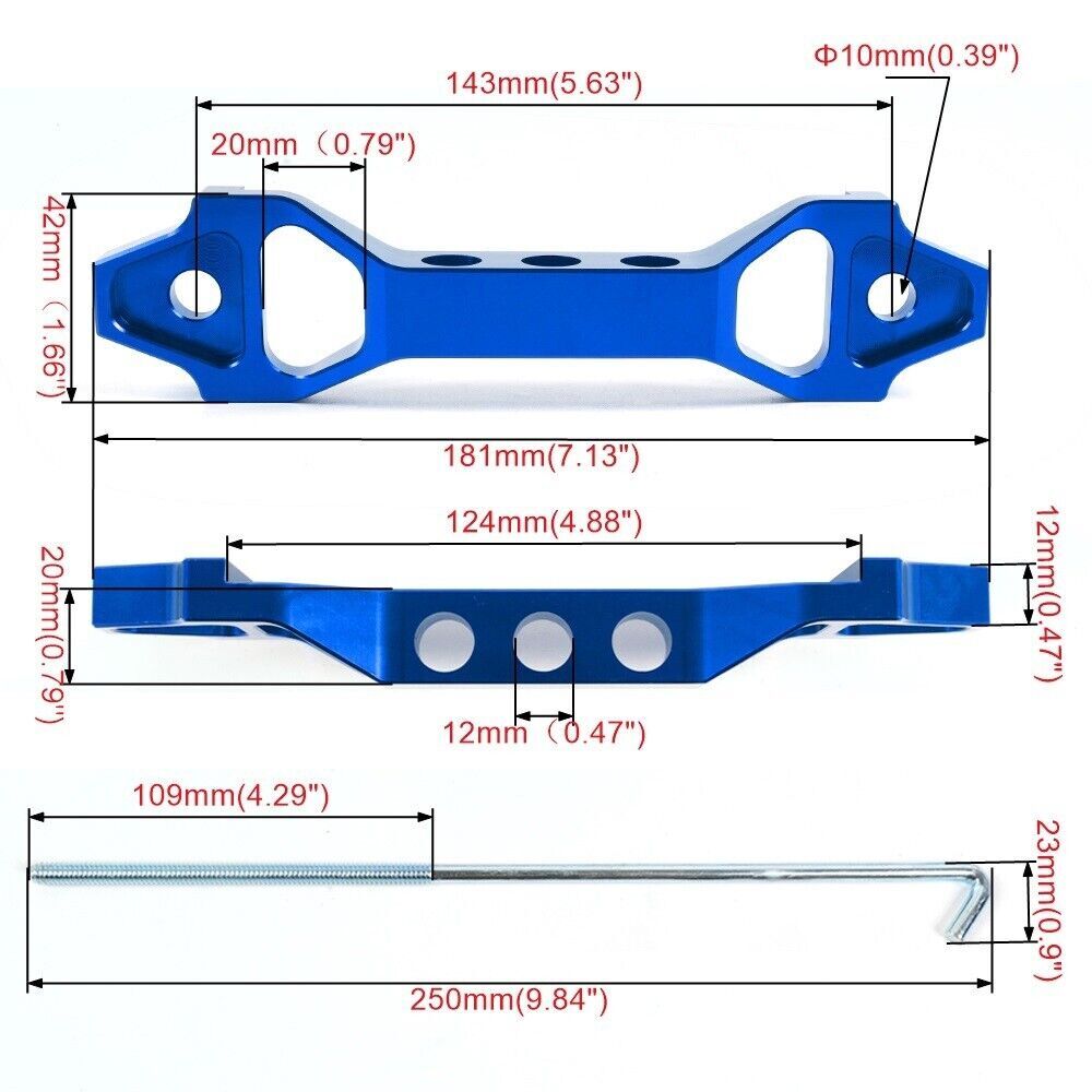 Billet Aluminum Battery Tie Down Bracket J Bolts Heavy Duty Battery Hold Down Q