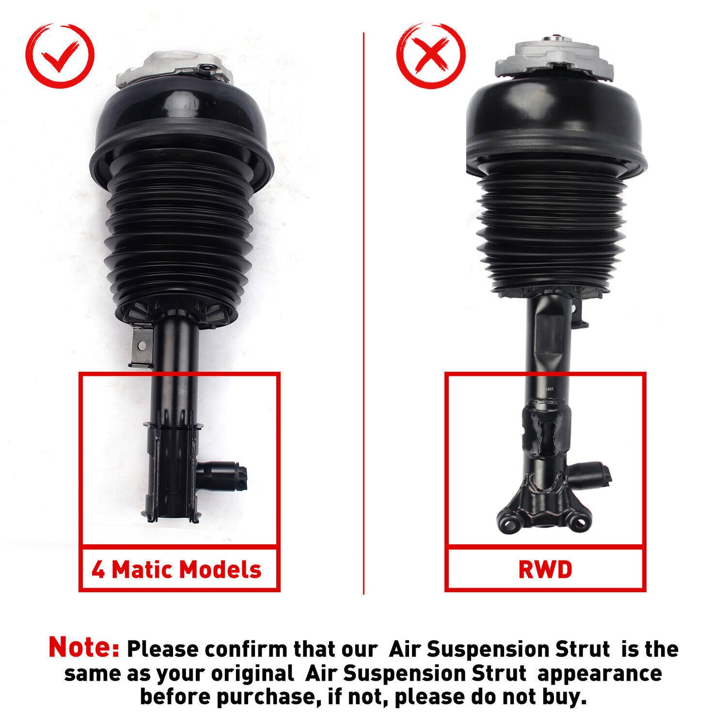 1 hydraulic shock absorber strut for the front left side of a for Mercedes-Benz S600, S63, S65, AMG, or W222.