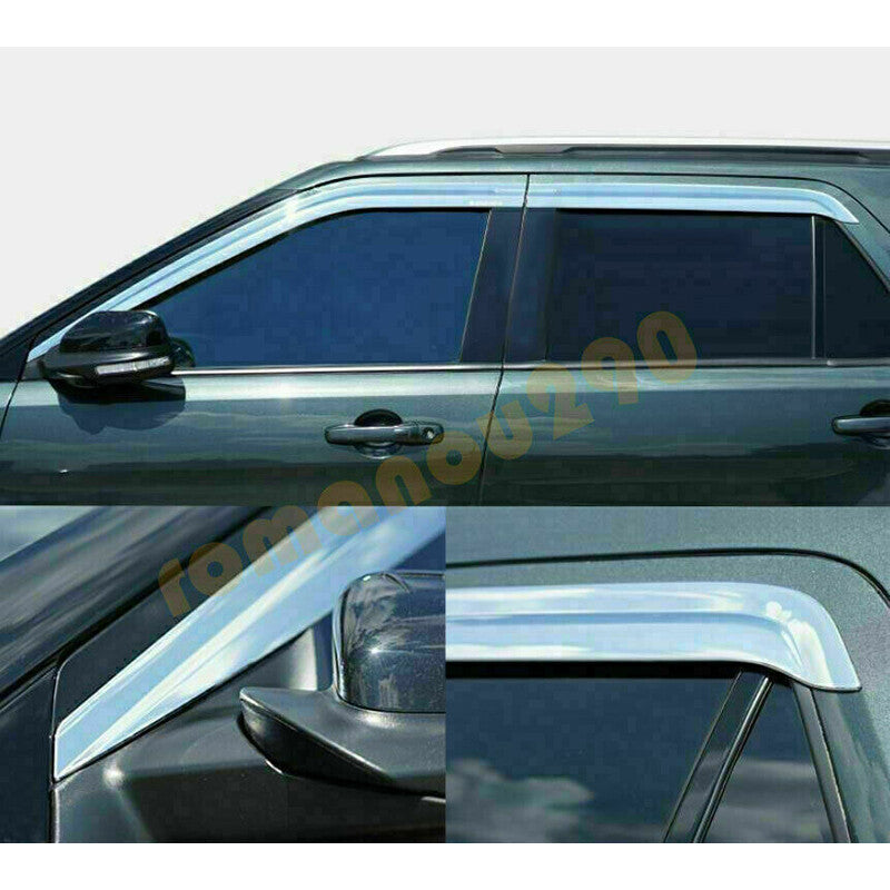 for Ford Explorer 2011-19 Chrome Window Visors Vent Rain Guard Shield Deflector