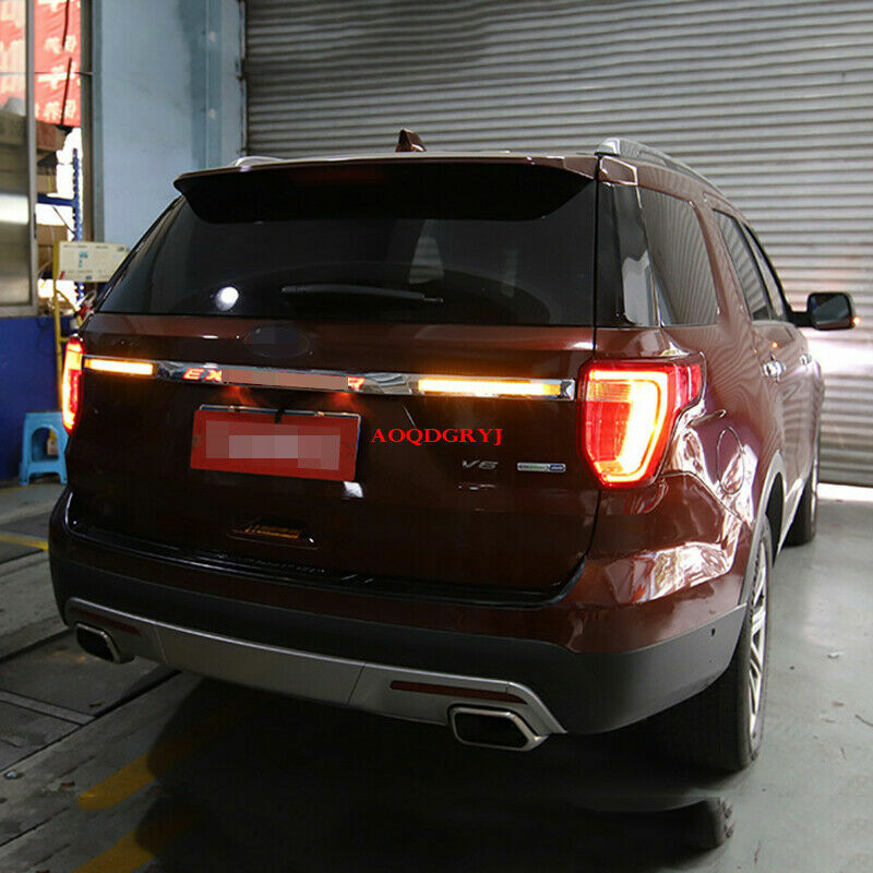 for Ford Explorer 16-19 Rear Door Tailgate Trunk Molding Trim Strip W/LED Badge