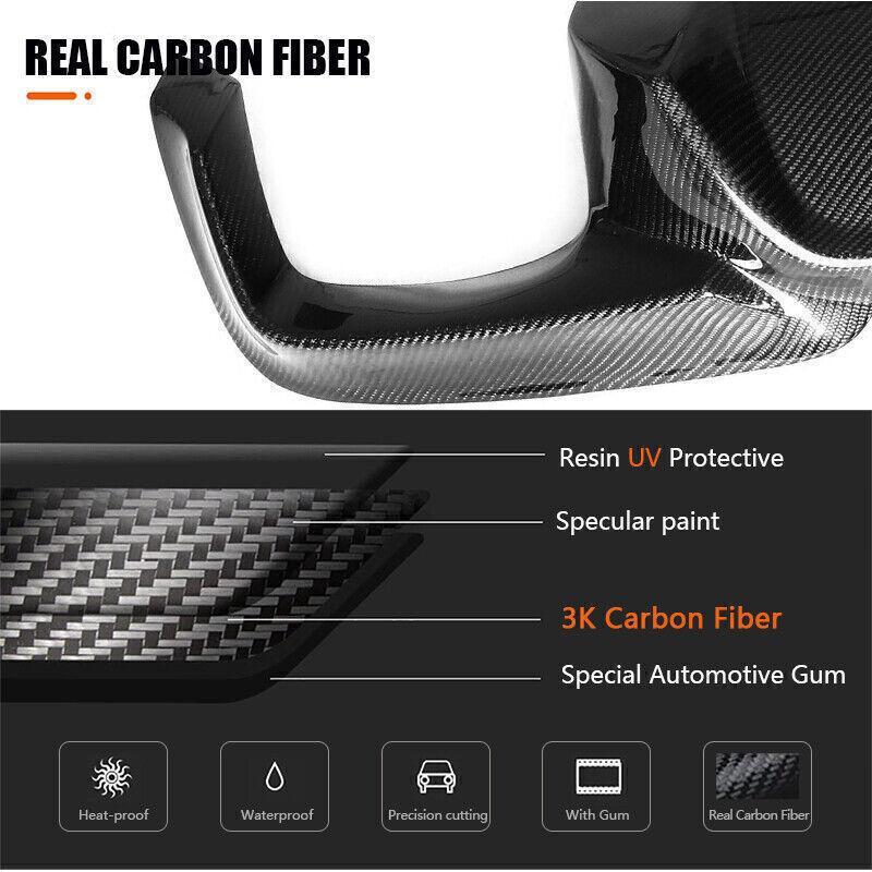 Rear bumper lip diffuser for BMW F10 530i 550i M-Sport 2010-16, carbon fiber.