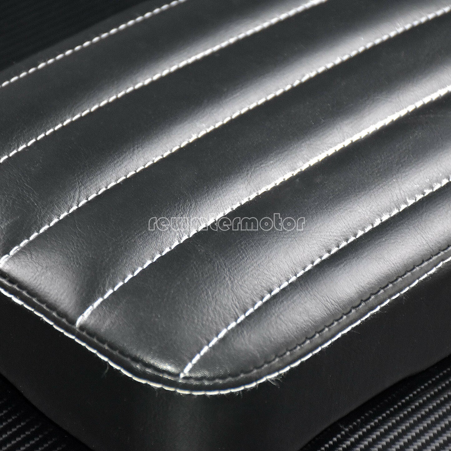 Stripes Rear Passenger for Seat Pad w/8 Suction Cup Black Fit for Harley Chopper