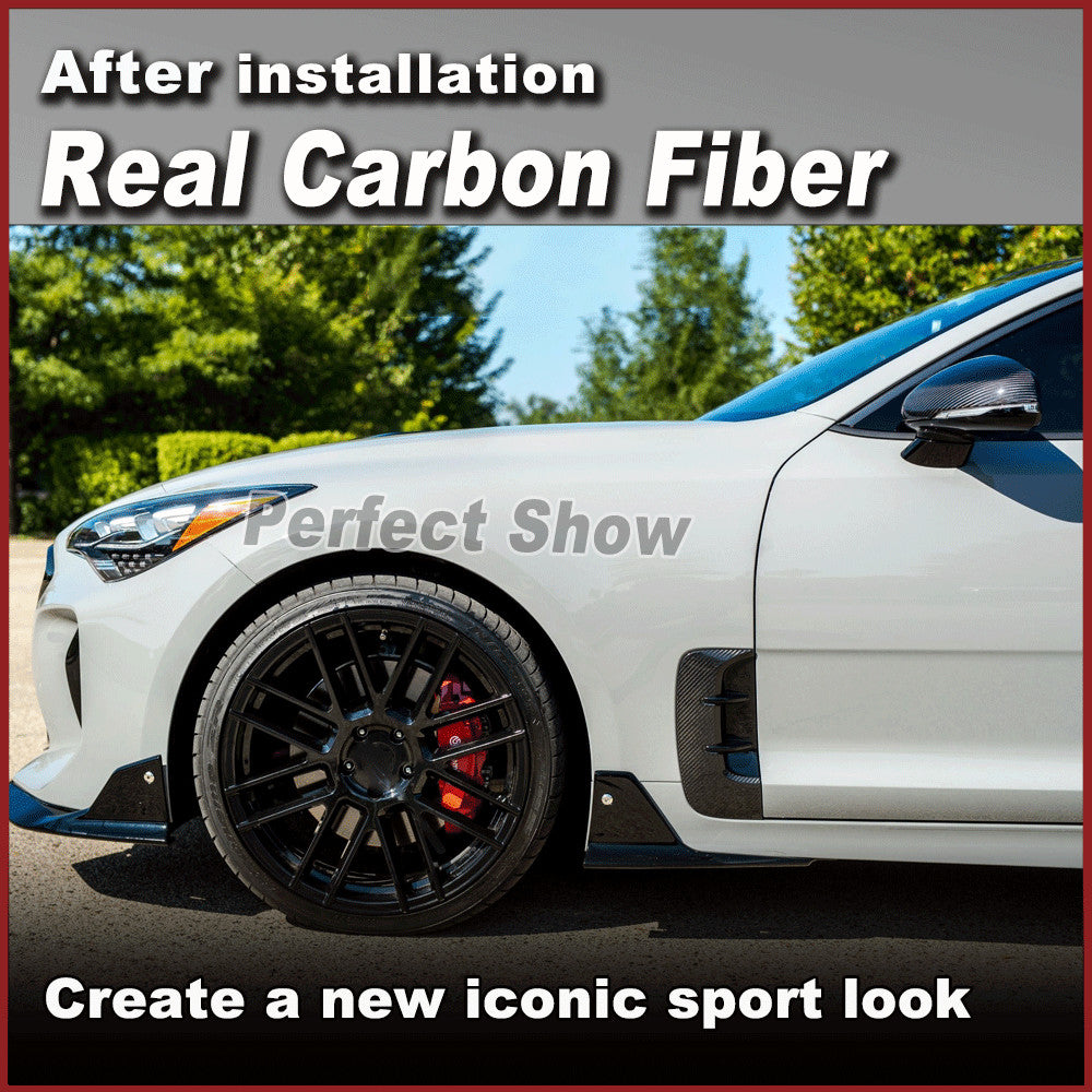 for Kia stinger 2018-23 REAL CARBON FIBER Side Wing Air Fender Intake Vent Cover