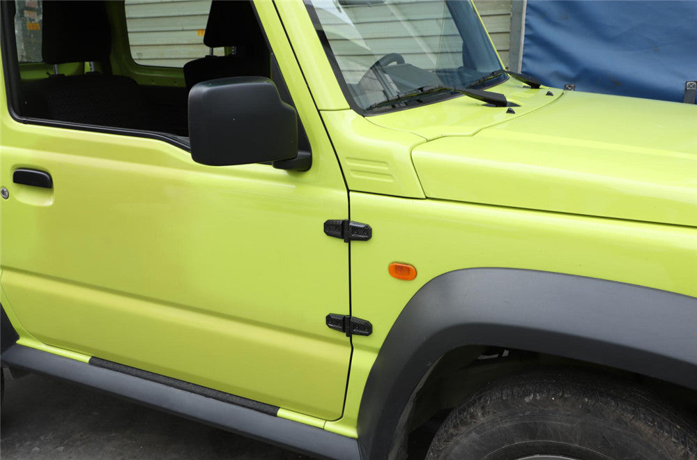 8¡ÁCarbon Fiber ABS Side Door Hinge Protective Cover Fit for Suzuki for Jimny 2019-22