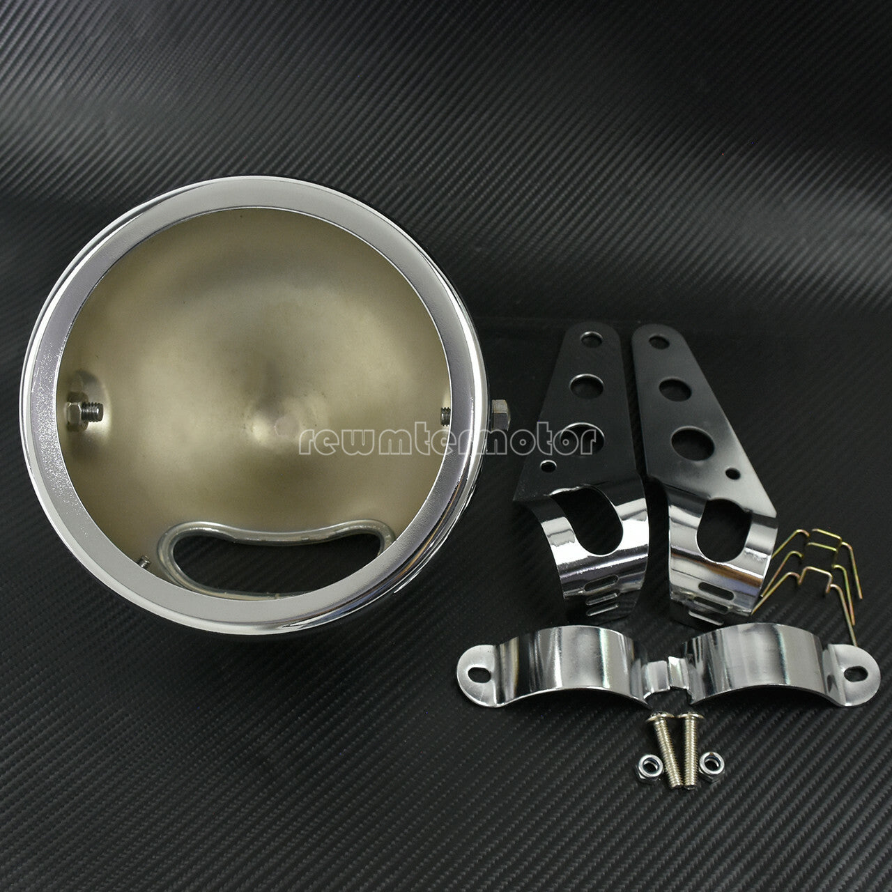 5.75 Chrome Headlight Lamp Shell Bucket Housing Mount Bracket Fit for Harley