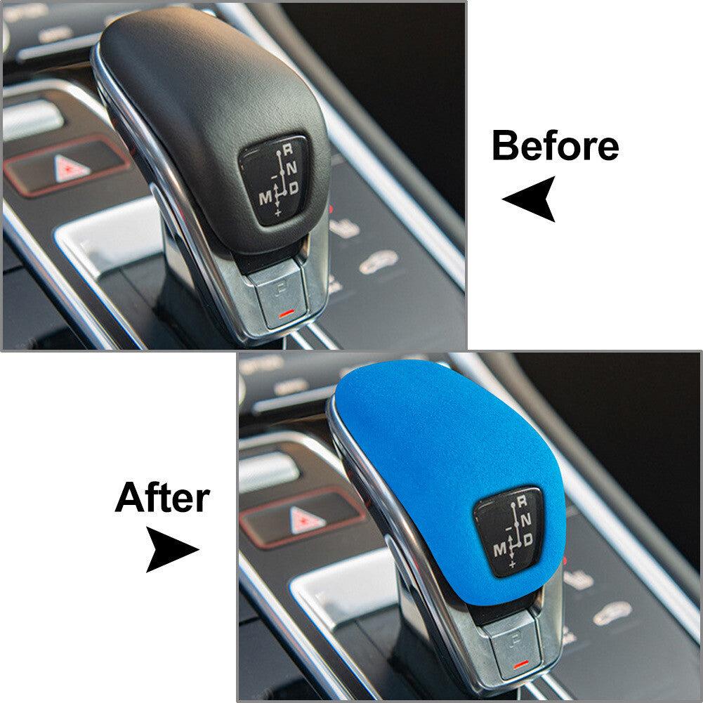 Suede Center Console Gear Shift Knob Cover Trim Fit for Porsche for Panamera Q
