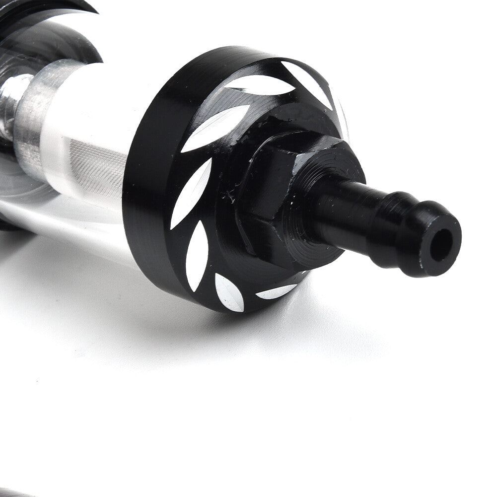 Universal 8mm straight-through reusable motorcycle glass fuel filter for gas and gasoline