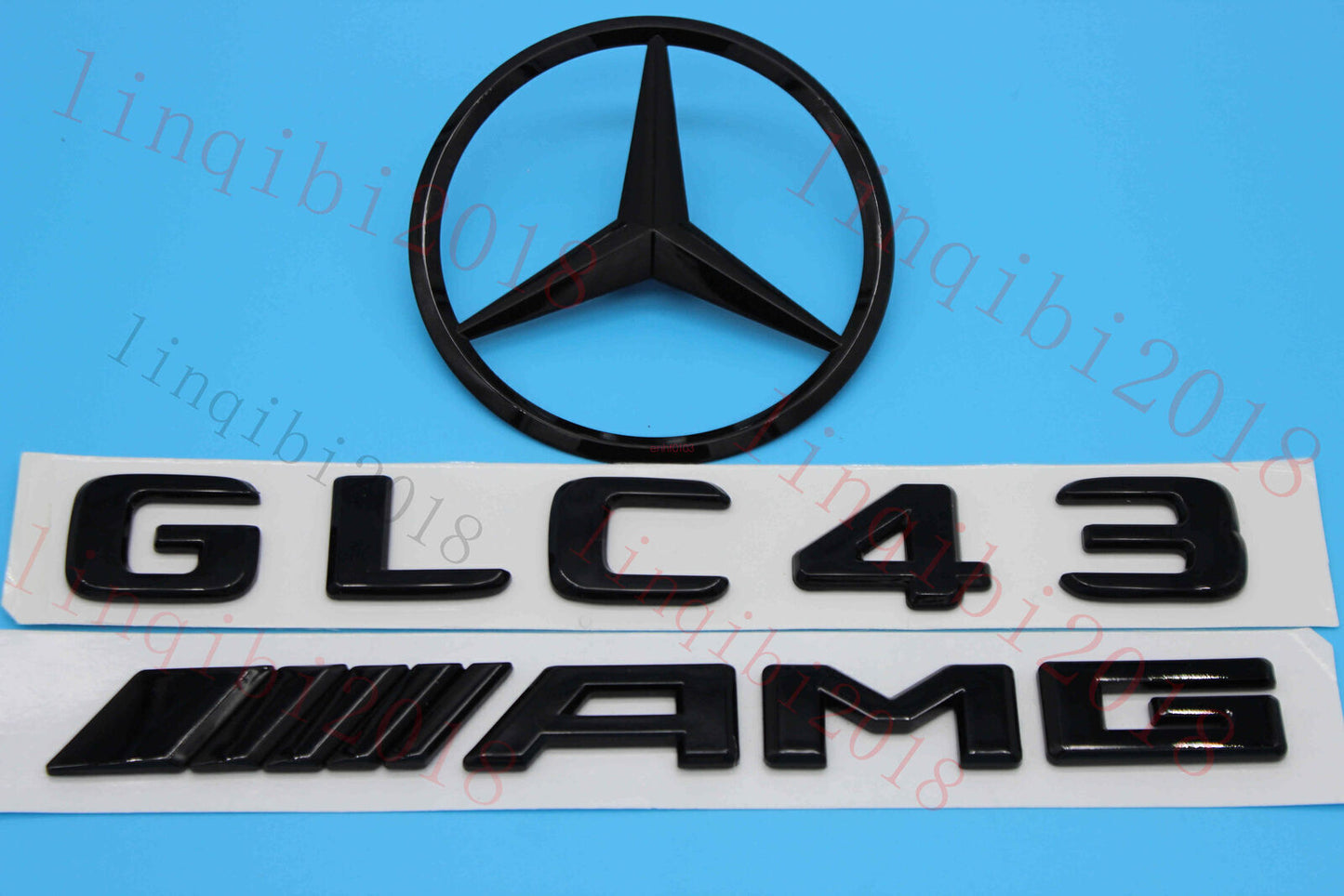 1Set GLC43 AMG Trunk Logo Sticker Decal Emblem Badge Package For W253