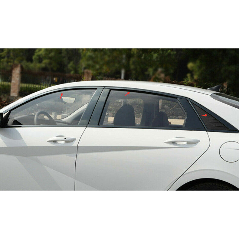 Black Steel upper Windows Sill Molding Strip Trim for Hyundai for Elantra 2021-2023