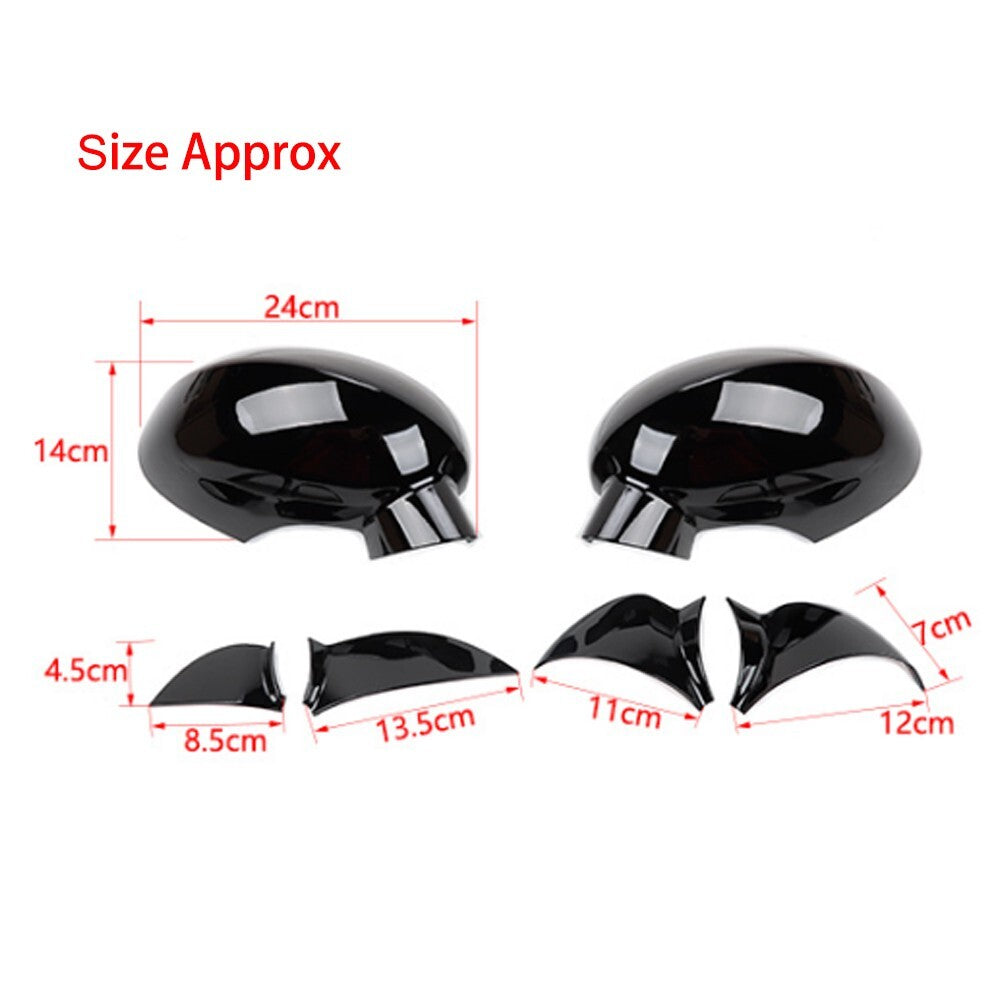 6PCS Exterior Rearview Mirror Shell Caps Cover Trim for Dodge for Challenger 2009-23