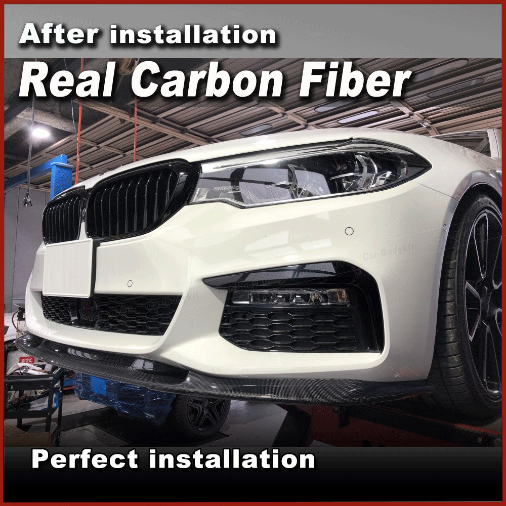for BMW 5 Series G30 G38 M550i M-TECH LCI 2021-2024 Real Carbon Front Bumper Lip