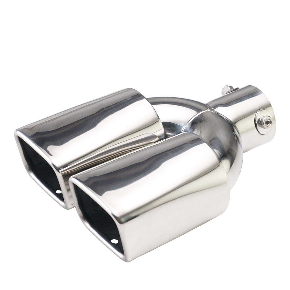 Pair 2.5 ID Screw-on Dual Exhaust Pipe Muffler Tips Square Tip 8769mm OD