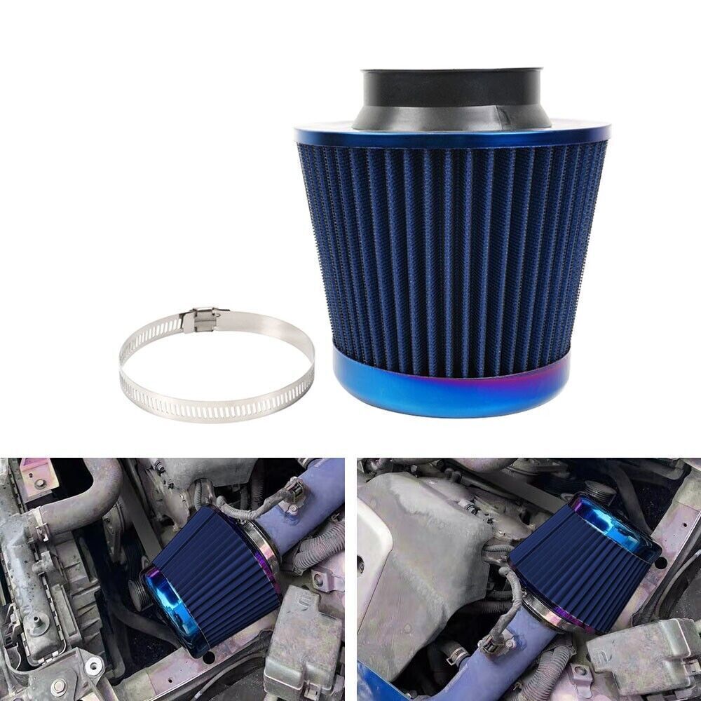 376mm Inlet Cold Air Intake Cone Replacement Washable Clamp-On Dry Air Filter Q