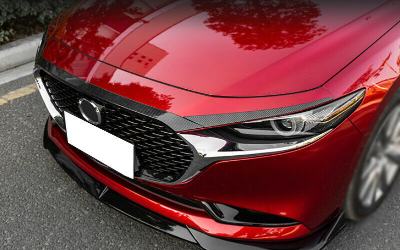 2019-2022 for Mazda 3 Axela Carbon Pattern Engine Hood Center Grille Strips Trim