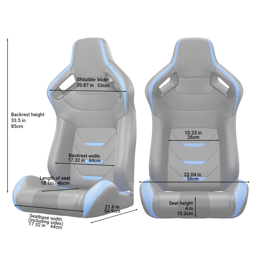 2-pack universal bucket racing for seat with adjuster slider (1 box of 2) Q