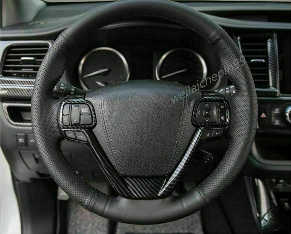 3P Carbon Fiber Inner Steering Wheel Cover Trim for Toyota Highlander 2014-2019