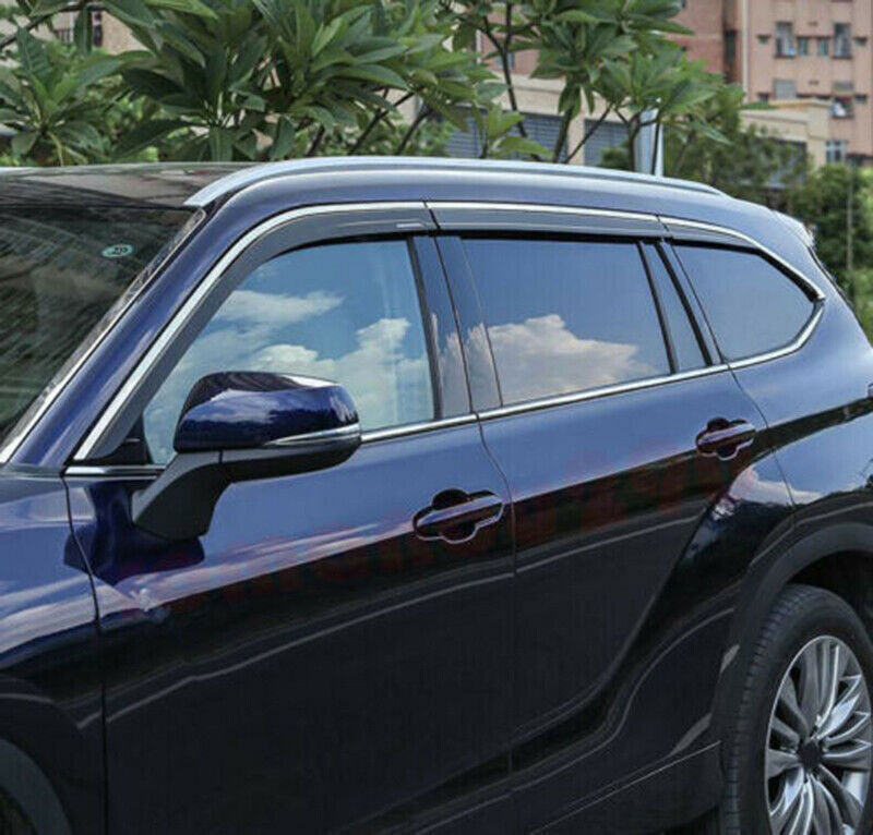 for Toyota Highlander 2020-2024 W/Chrome Window Visor Vent Shades Sun Rain Guard