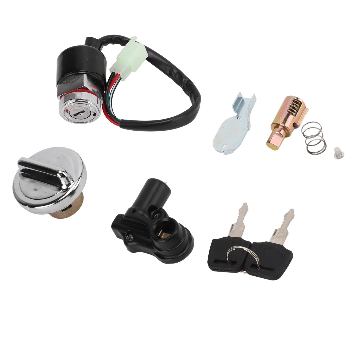 Ignition Switch Gas Cover Kit Helmet Lock 2Key Replacement for Honda CT70 DAX