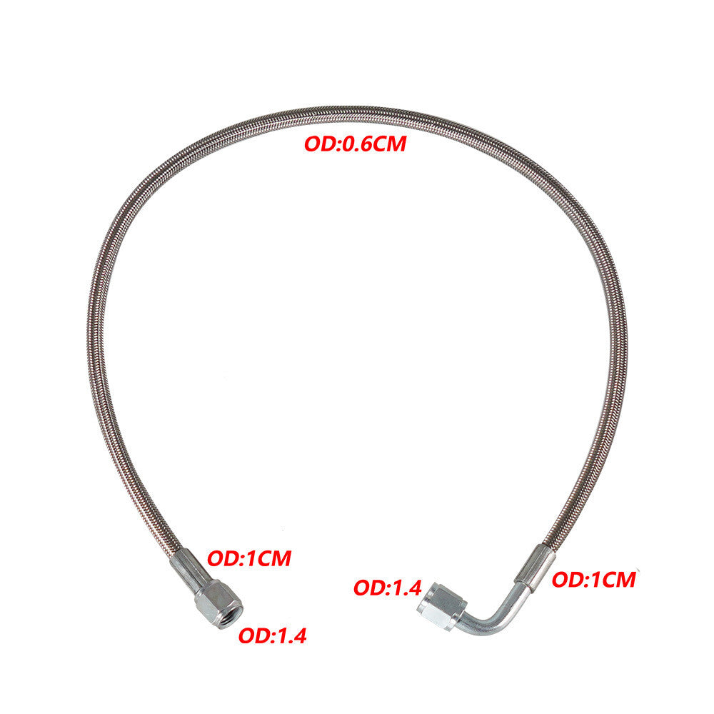 12 Turbo Oil Feed Line Steel Braided PTFE Line 4AN 90° Straight Hose End Teflon