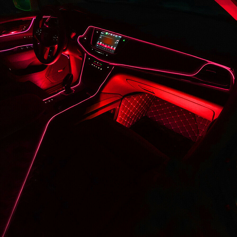 2m Red LED Car Interior Decorative Atmosphere Wire Strip Light Accessories