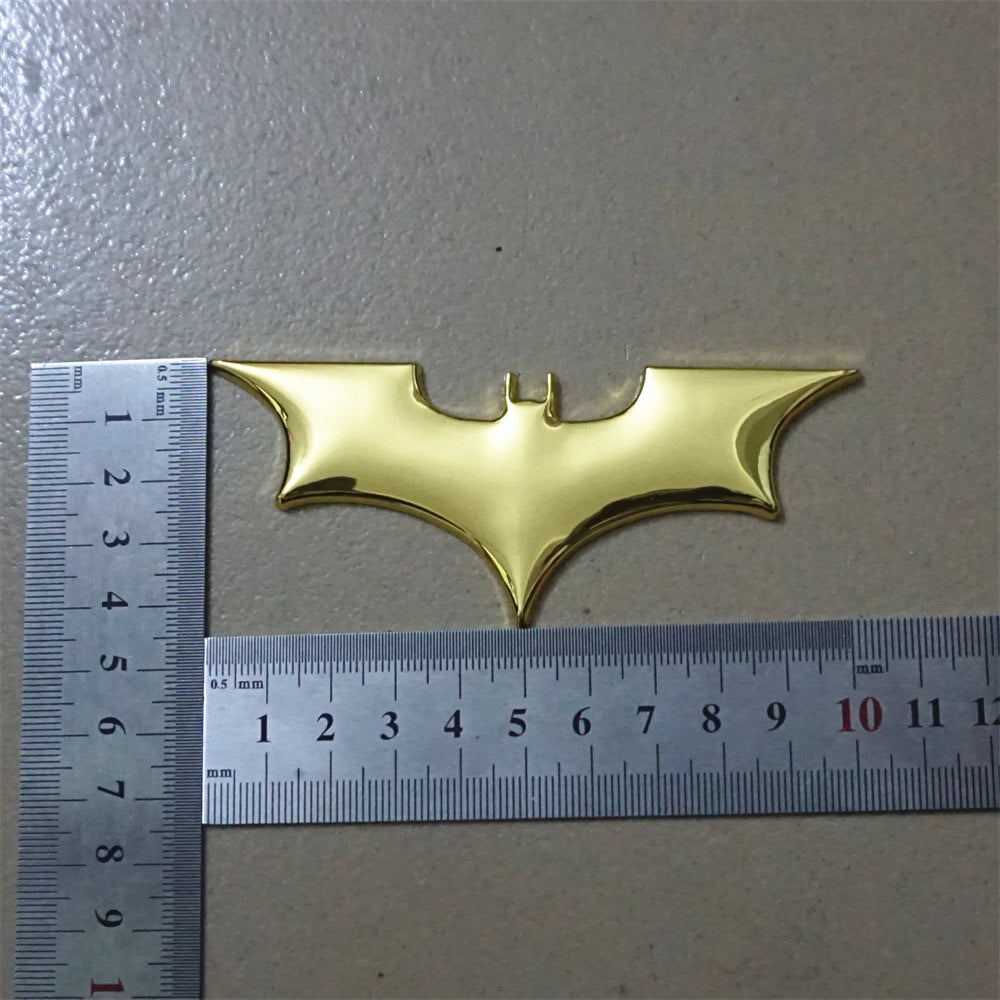 1x Golden Chrome Bat Wide Metal Badge Emblem Decal Sticker 3D Engine Diesel Auto