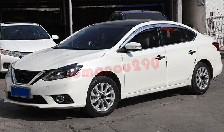 for Nissan Sentra 2013-2019 silver Window Wind Visors Rain Guard Vent Deflectors