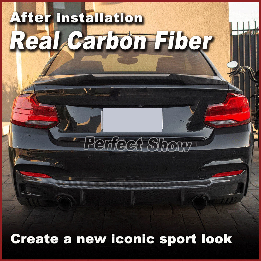 for BMW 2 Series F22 F23 M-Sport 2014-2019 REAL Carbon Rear Bumper Diffuser Lip