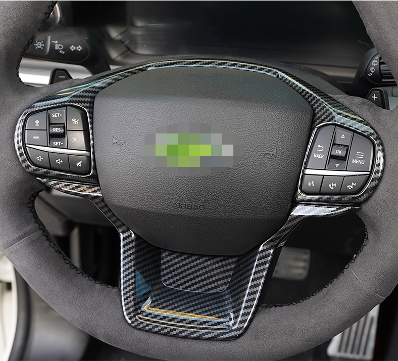 Carbon Fiber Steering Wheel Trim 2pcs for ford Explorer 2020 2021 2022