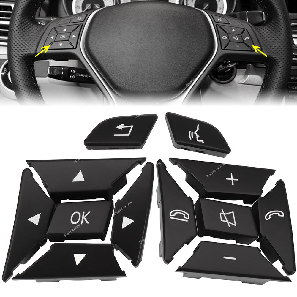 for Mercedes C Class Black LHRH Steering Wheel Control Menu Switch Button Cover