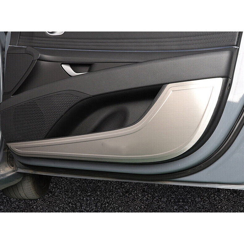 for Hyundai for Elantra 2021-2023 Silver Steel Inner Door Anti-kick Panel Cover Trim