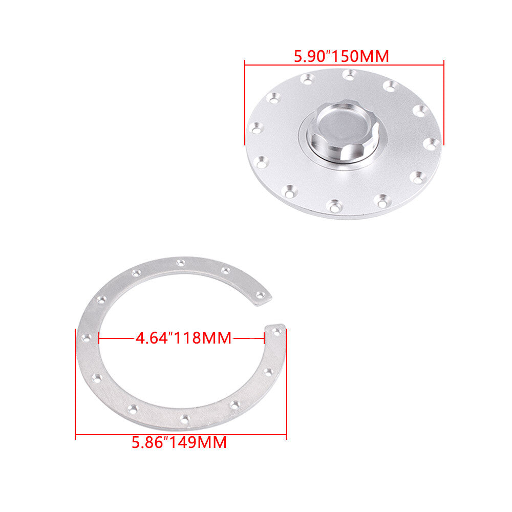 Sliver Billet Aluminum Fuel Cell Replacement Flush Bung 12 Bolt Surge Tank Cap Q