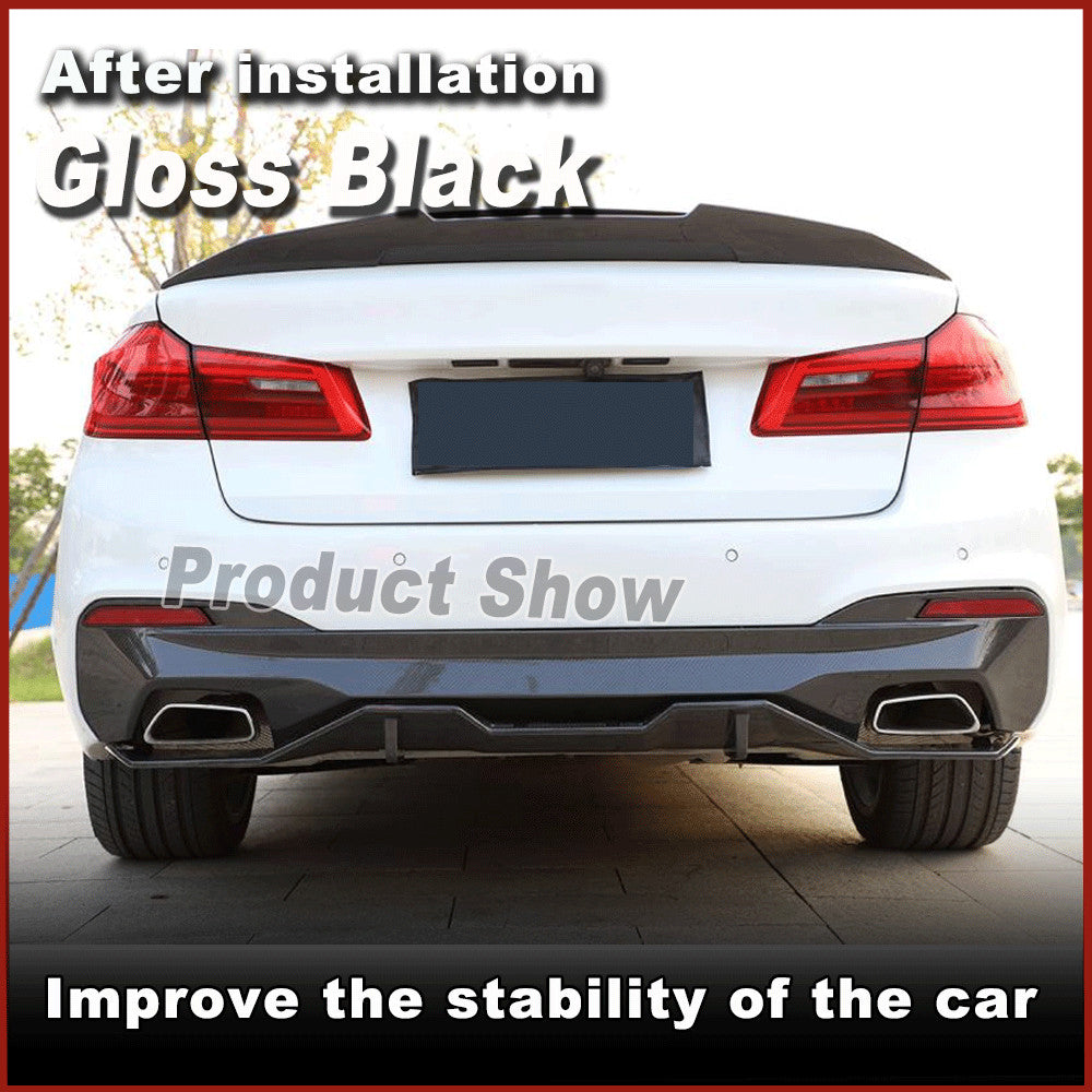 Fit for BMW 5 Series G30 540i M Sport 2017-2022 Gloss Black Rear Bumper Diffuser