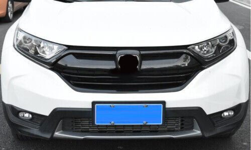 for Honda CRV CR-V 2017-2019 Carbon Fiber ABS Front Center Grille Cover Trim 6Pc