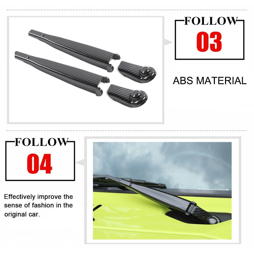 Carbon Fiber Front Window Windshield Wiper Cover Trim for Suzuki for Jimny 2019-2023