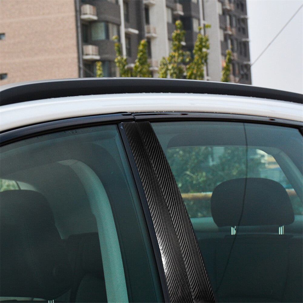 10¡ÁCarbon Fiber Door Window Pillar Posts Panel Trim for Audi Q7 SQ7 4M 2016-2019