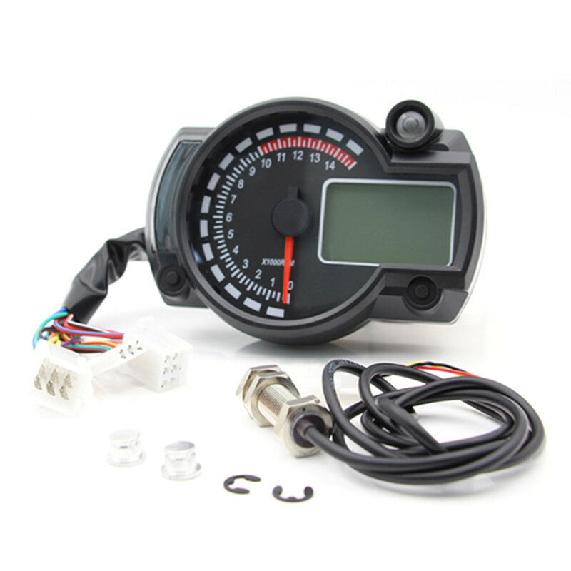 7 Colors LCD Universal Motorcycle Speedometer Gauge Digital Tachometer Odometer